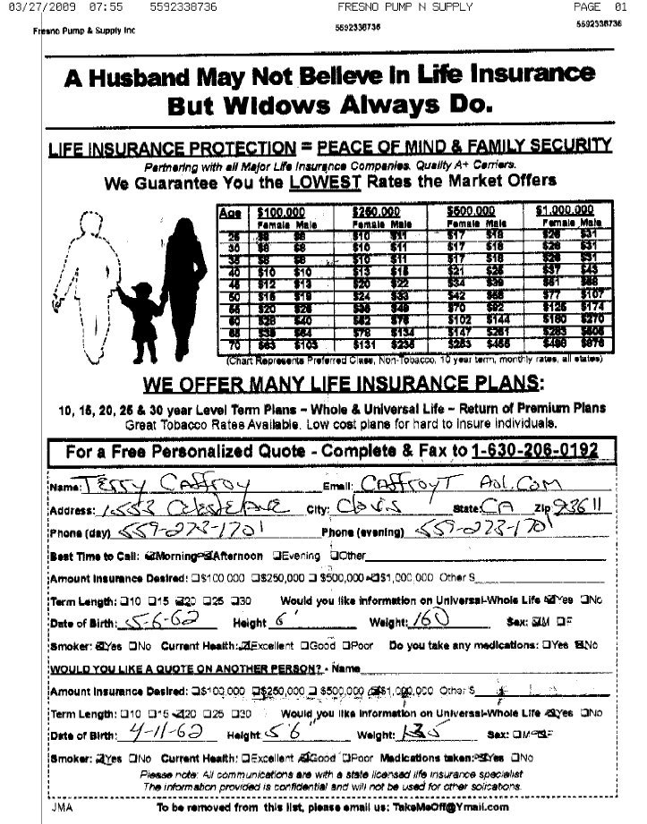 Fax Blast For Life Insurance Leads For Sales