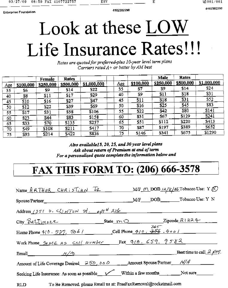 Life Insurance Sales Lead Sample